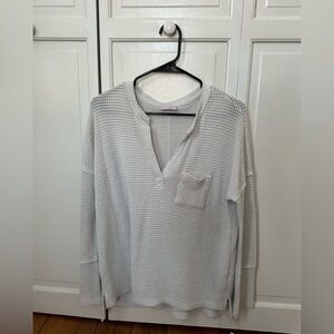 Pink Lily Cream Waffle Knit Top